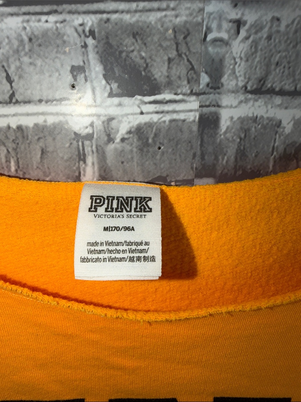 PINK Victoria's Secret Wide-Neck Pullover Sweatshirt - Orange - Picture 3 of 10